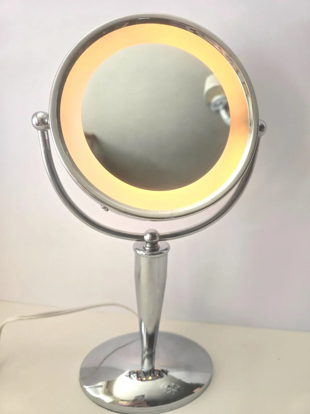 Revlon Lighted Makeup Mirror Dual 5X Magnifying Mirror Chrome
